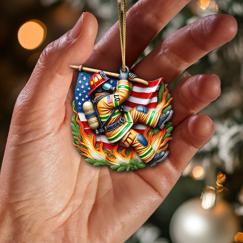 Custom Name Firefighter Ornament, Firefighter Memorial Christmas Gift