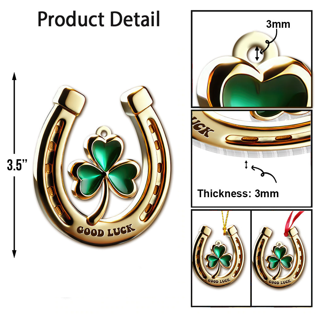 Custom Name Ireland Lucky Flower Ornament, Ireland Lover Christmas Gift