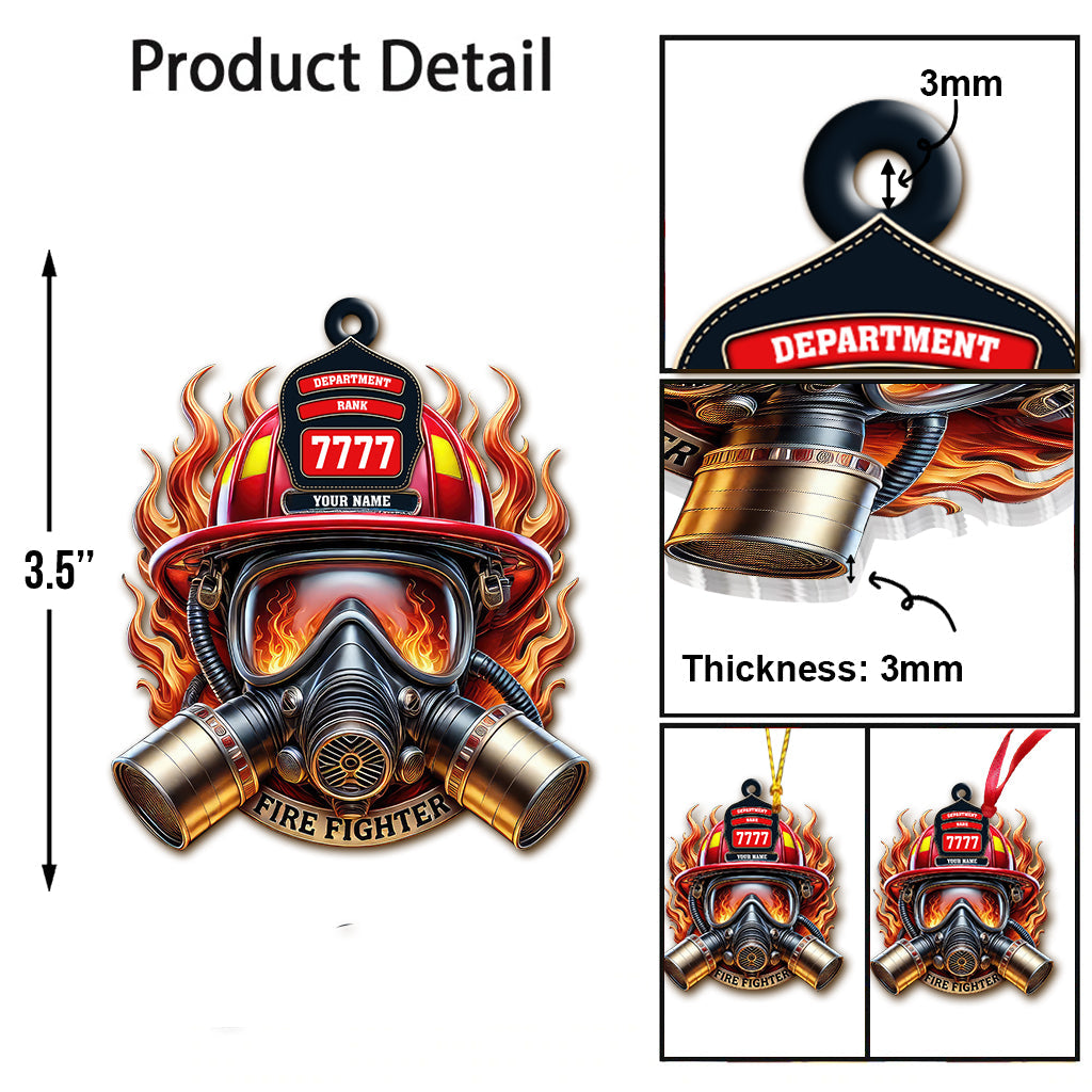 Custom Name Fire Fighter Ornament, Fire Fighter Christmas Gift