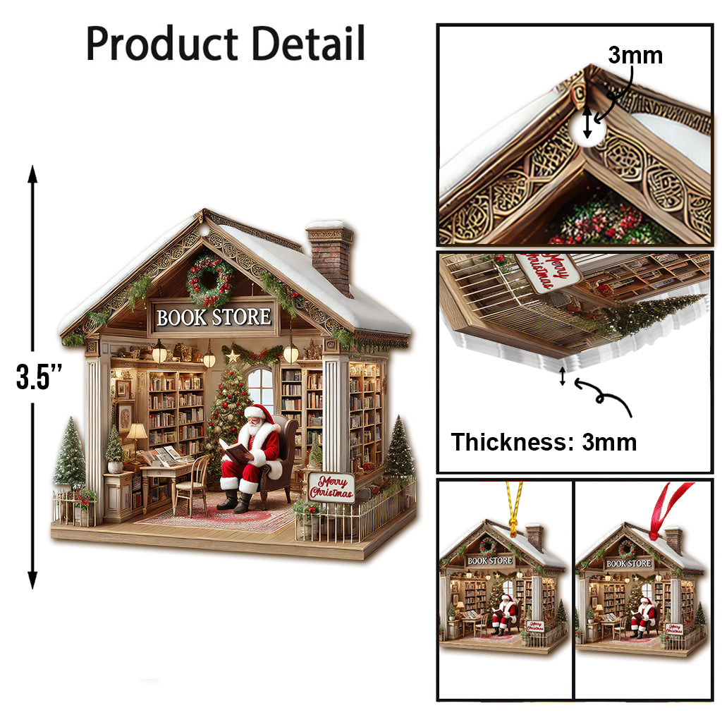 Custom Name Book Store Ornament, Book Lover Christmas Gift