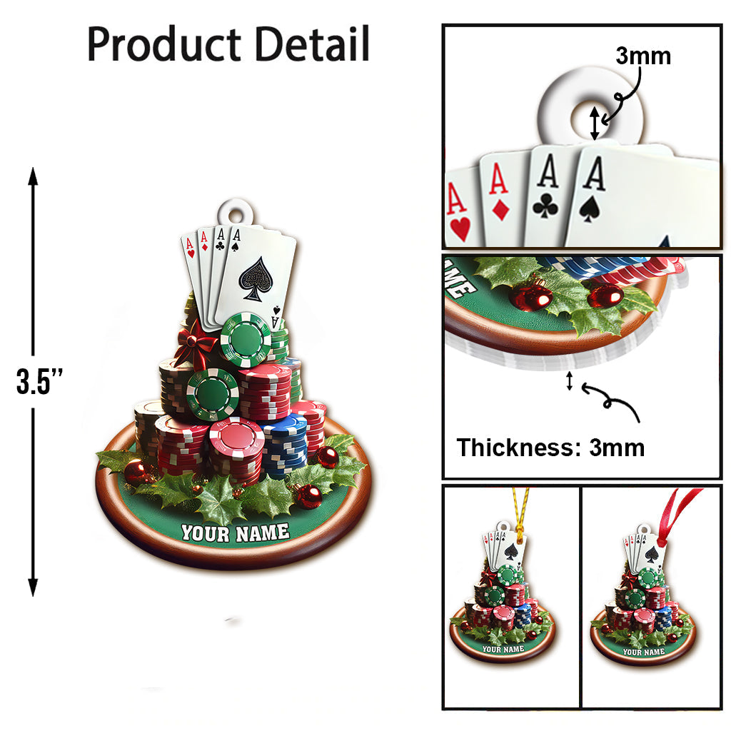 Custom Name Poker Ornament, Poker Christmas Gift