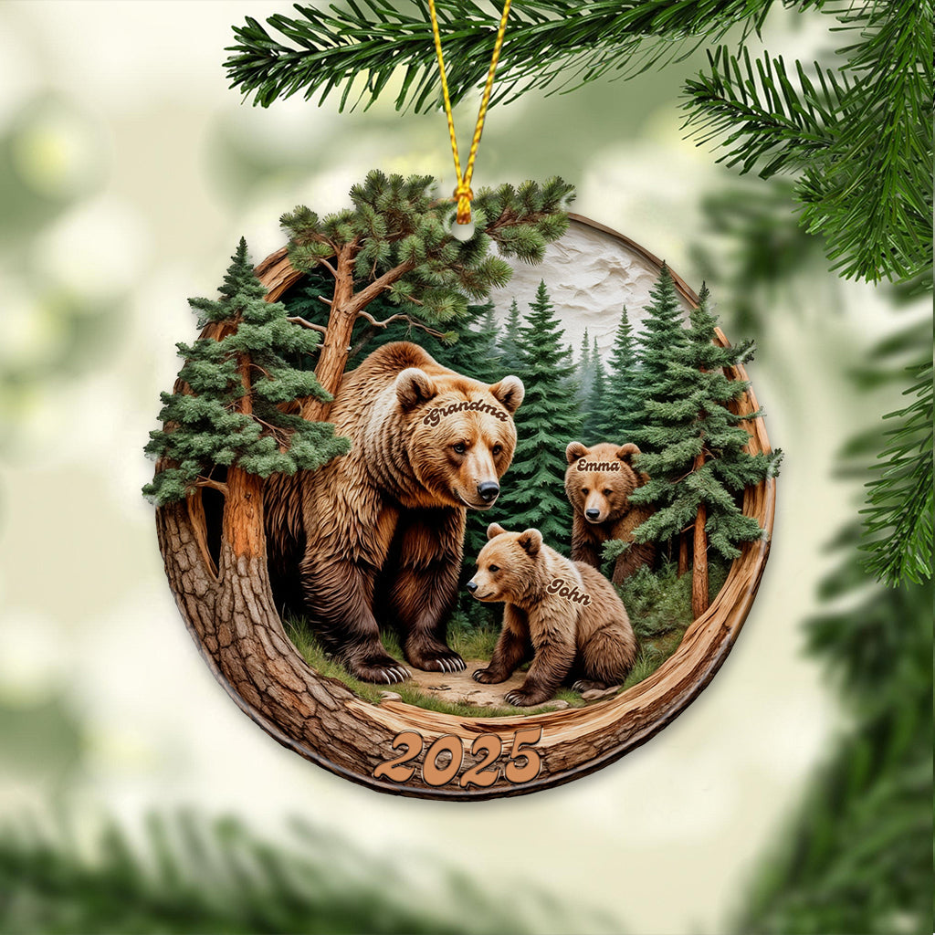 Brown Bears Christmas, Home Decor, Christmas Ornament, Personalized Ornament