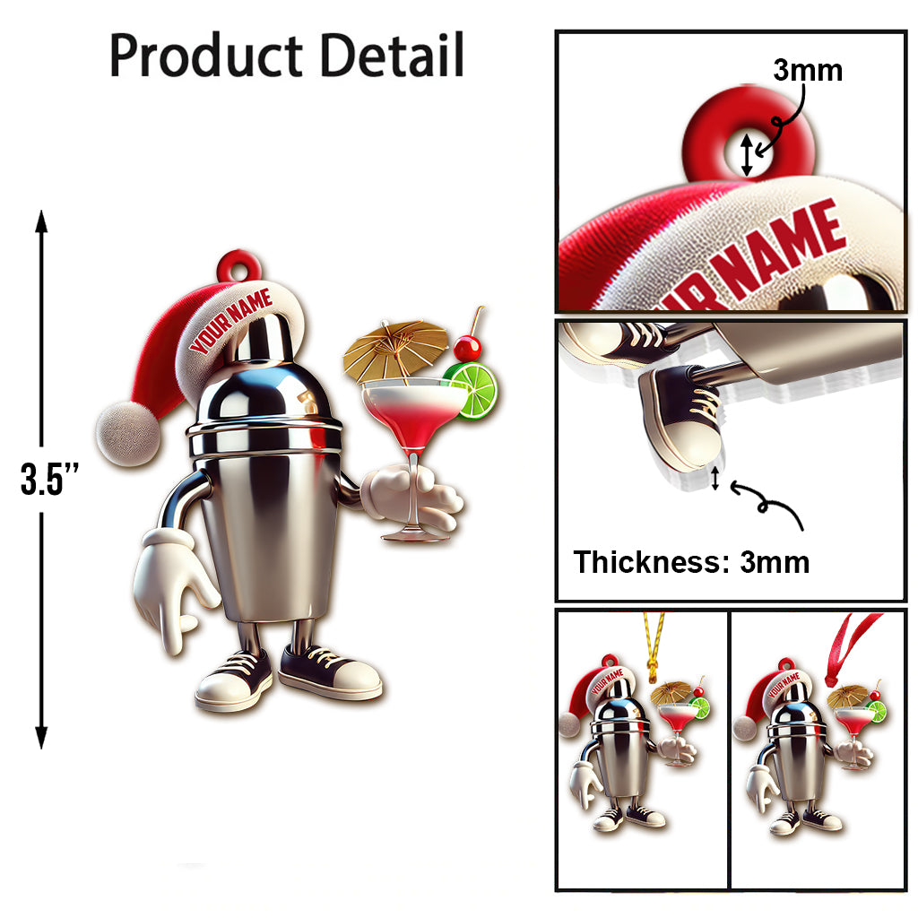 Custom Name Bartender Ornament, Barista Christmas Gift