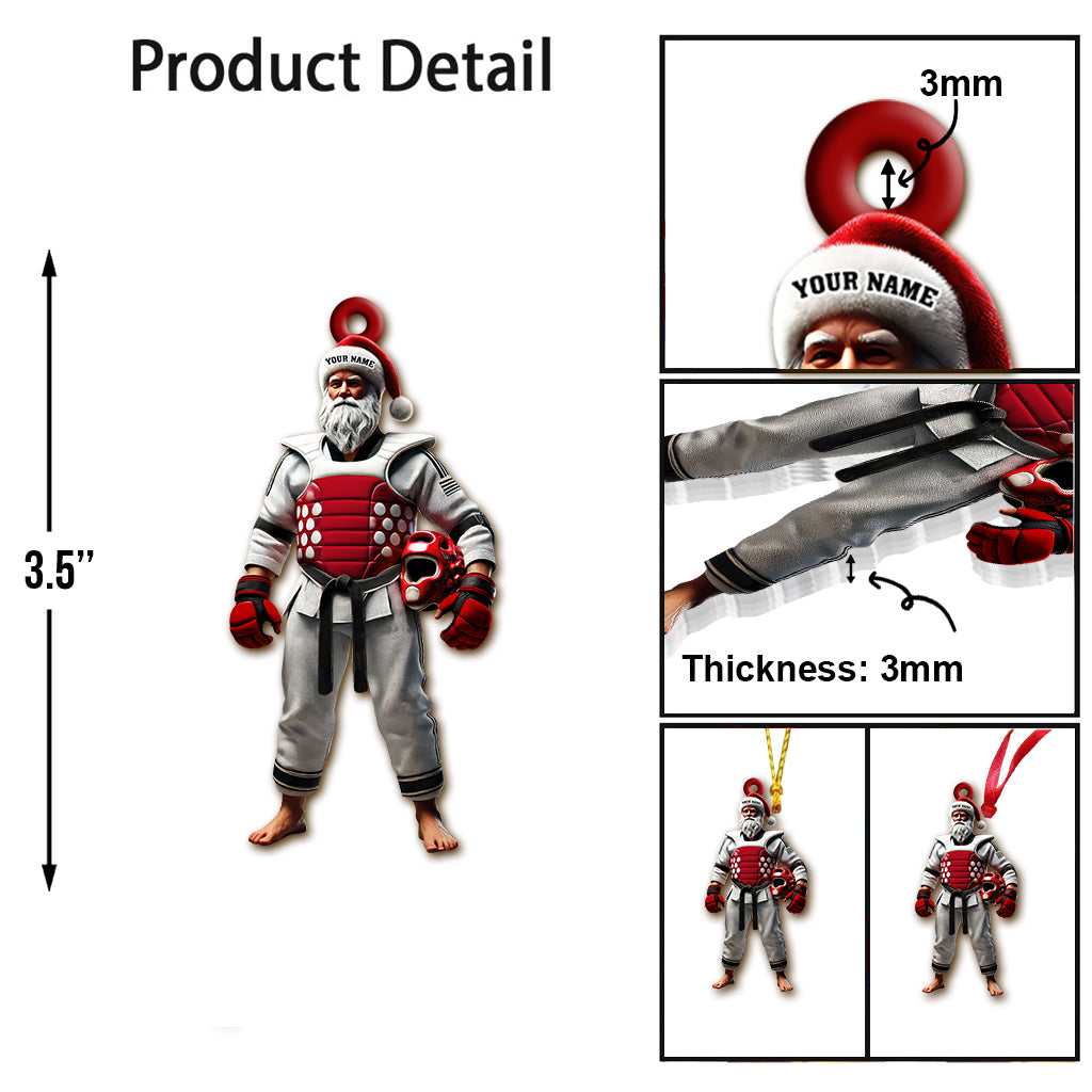 Custom Name Taekwondo Santa Ornament, Taekwondo Christmas Gift