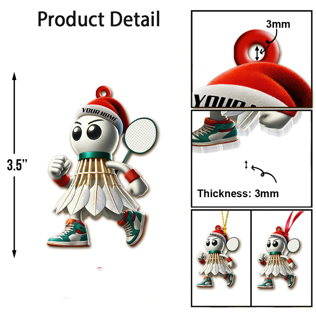 Custom Name Badminton Ornament, Badminton Lover Christmas Gift