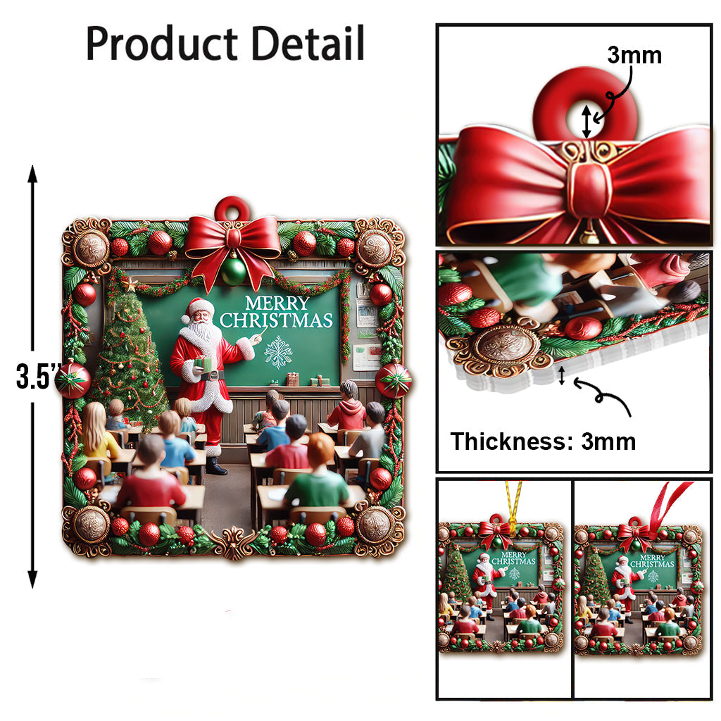 Custom Name Teacher Christmas Ornament, Christmas Gift for Teacher