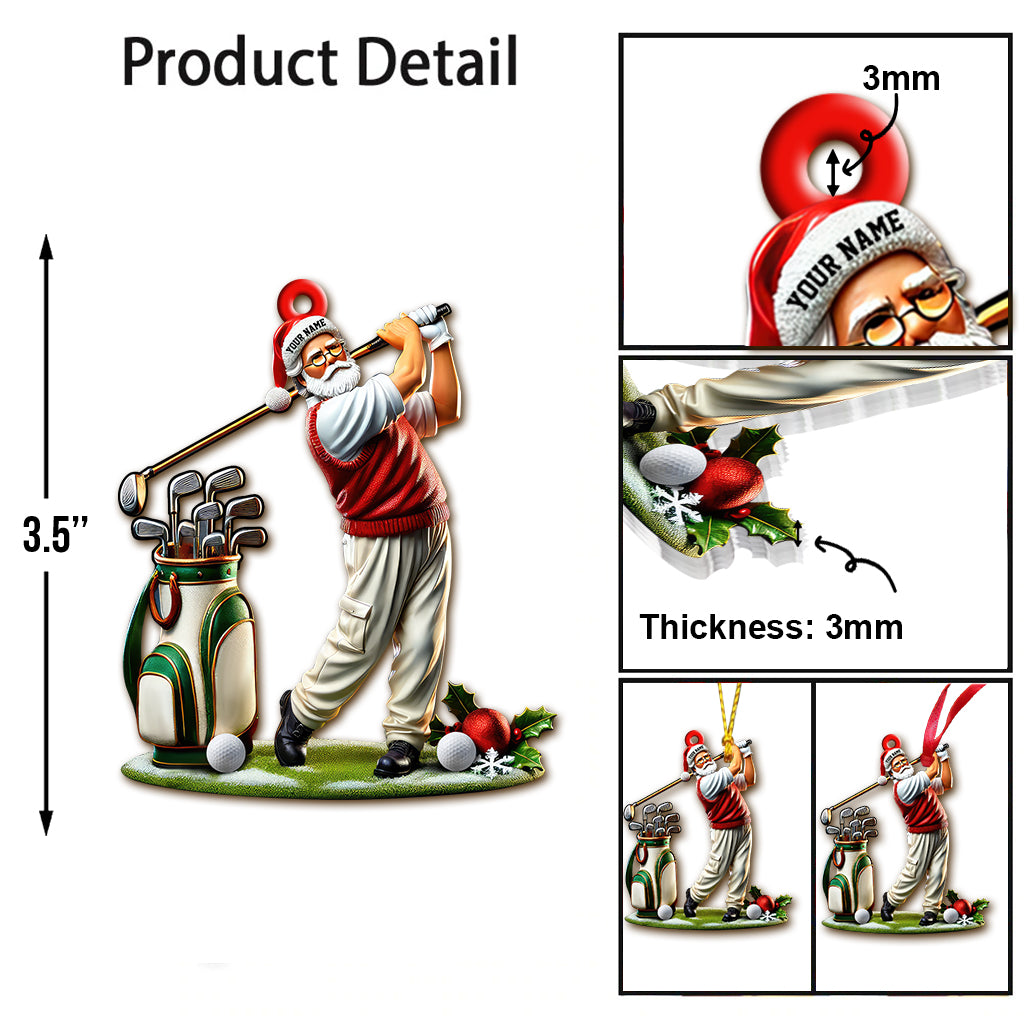 Custom Name Golf Santa Ornament, Golf Lover Christmas Gift