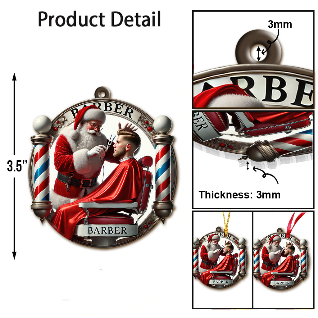 Custom Name Barber Ornament, Christmas Decoration for Barber Shop