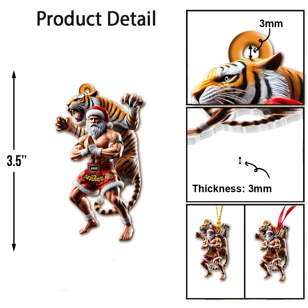 Custom Name Muay Thai Ornament, Christmas Gift for Muay Thai Lover