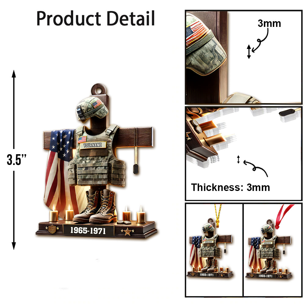Custom Name U.S. Veteran Ornament Ornament, U.S. Veteran Memorial Christmas Gift