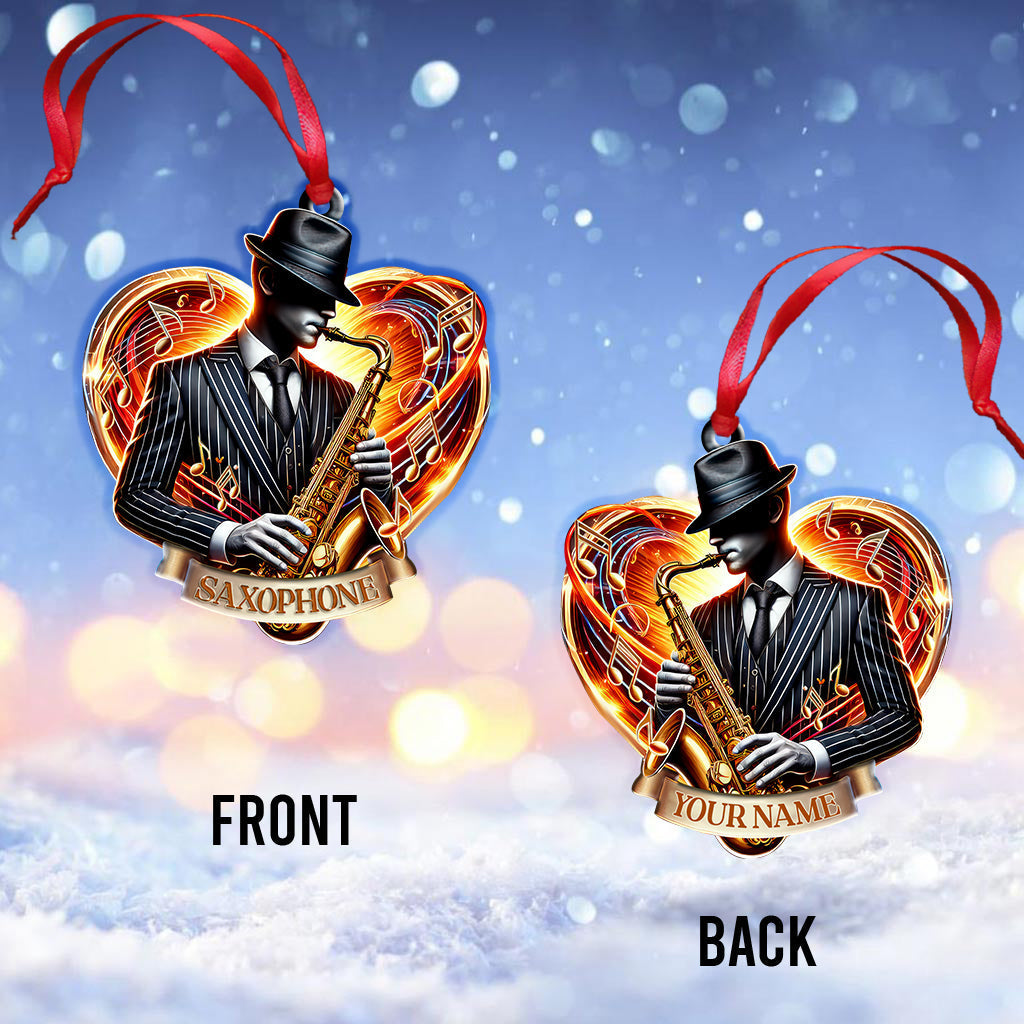 Custom Name Saxophone Ornament, Christmas Gift for Saxophone Lover