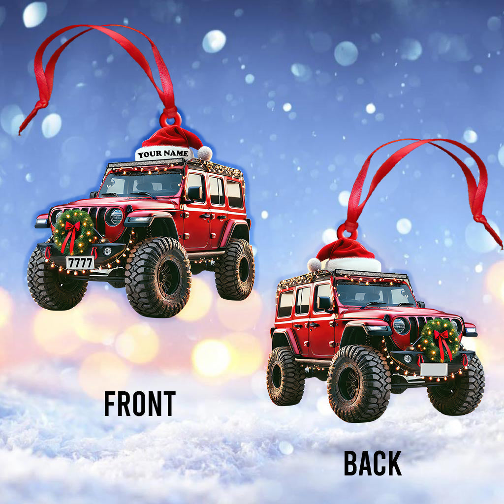 Custom Name Jeep Ornament, Christmas Gift for Jeep Lover
