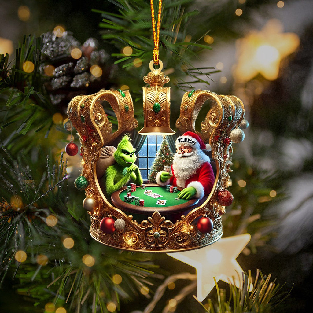 Poker King Santa Home Decor Christmas Ornament, Personalized Ornament