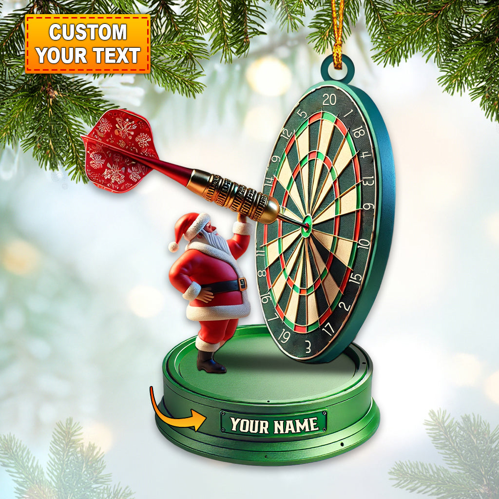 Custom Name Dart Santa Ornament, Christmas Gift