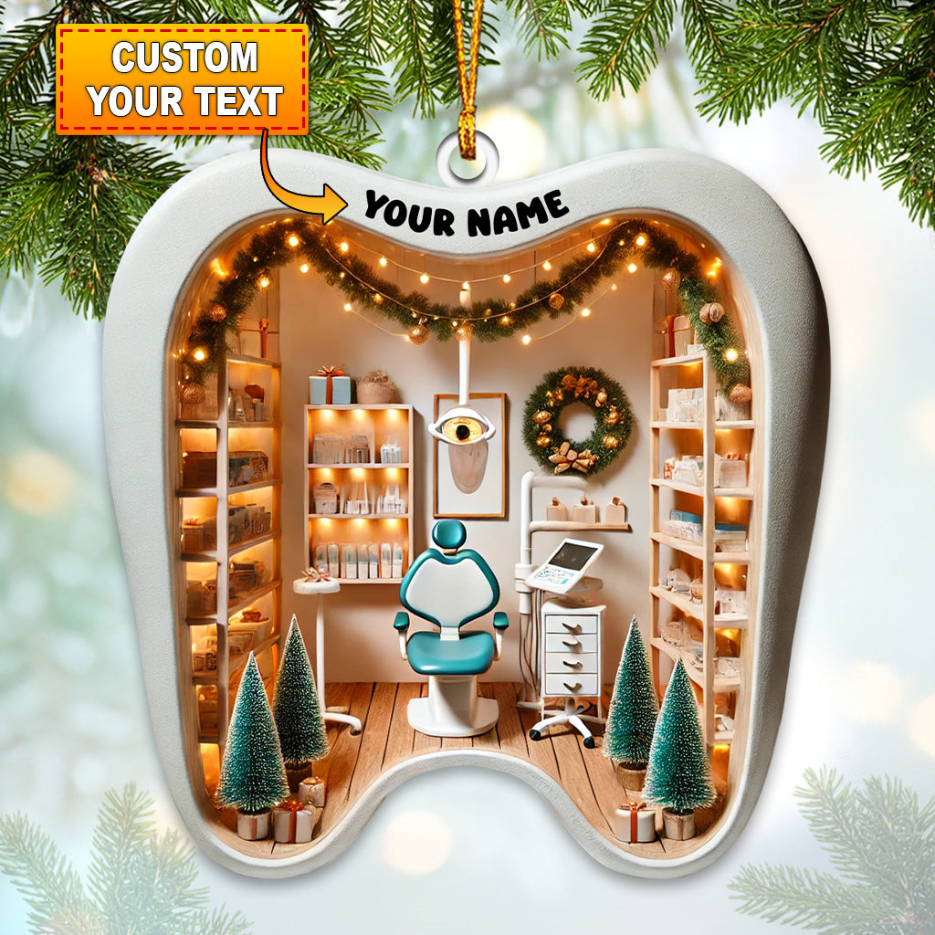 Custom Name Dentist Ornament, Dentist Christmas Gift