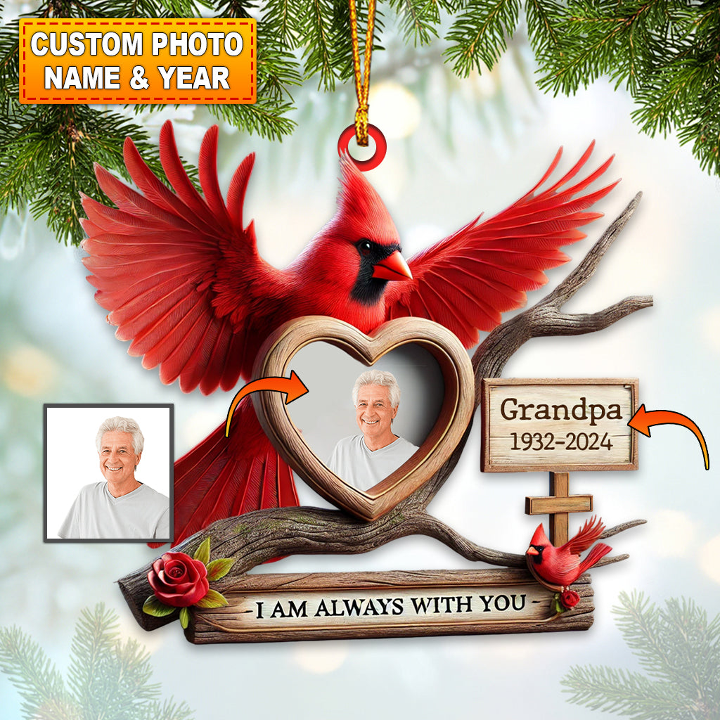 Custom Name and Photo Memorial Ornament, Christmas Tree Sympathy Gifts for Loss of Loved One