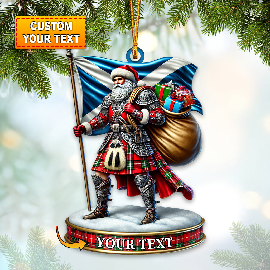 Custom Name Scotland Santa Ornament, Christmas Gift for Scotland Lover