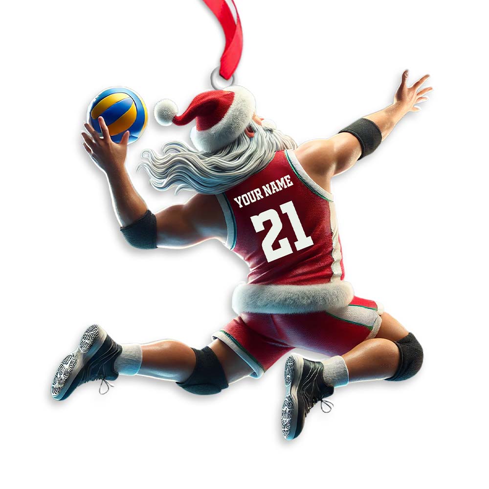 Custom Name and Number Volleyball Ornament, Christmas Gift for Volleyball Lover