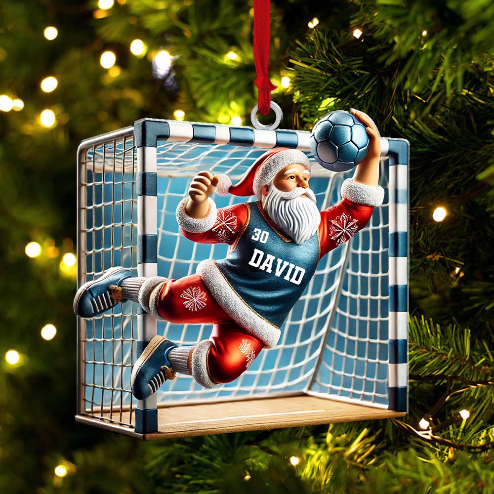Custom Name and Number Soccer Ornament, Soccer Christmas Gift