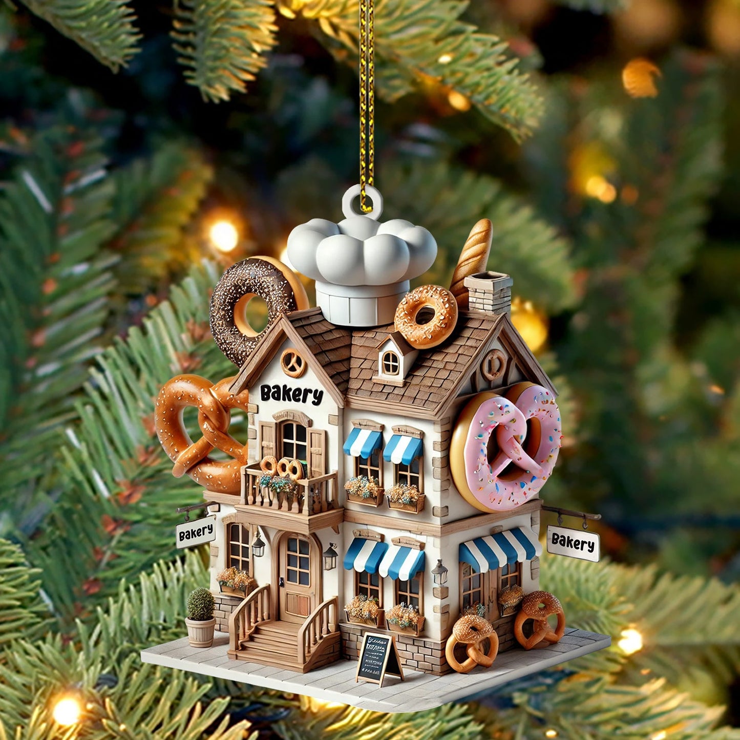 Sweet Bakery Home Decor Christmas Ornament, Personalized Ornament