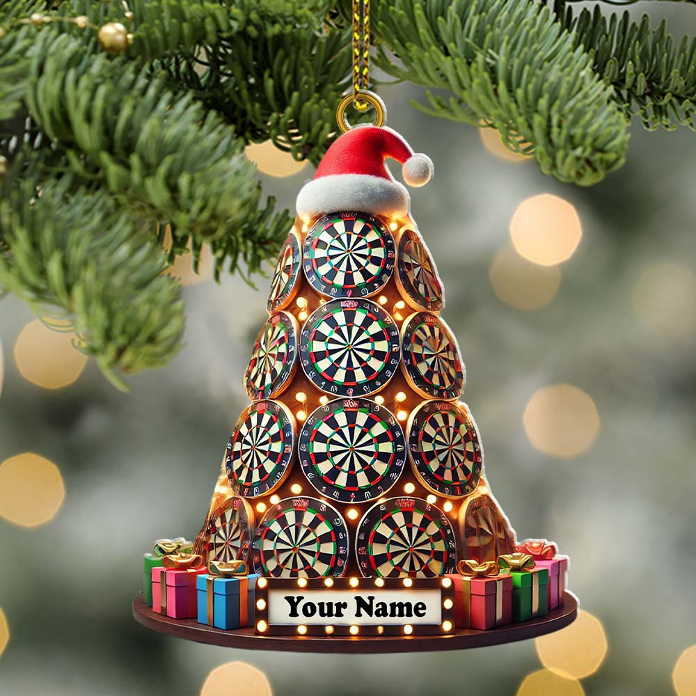 Custom Name Dart Ornament, Christmas Gift Decoration