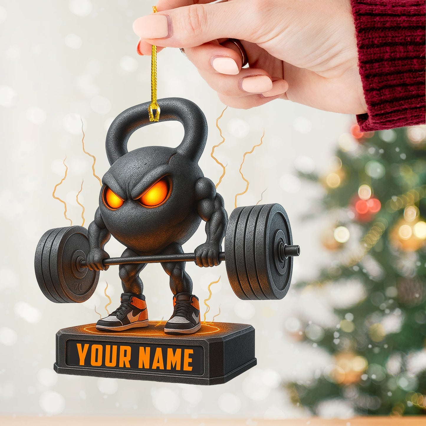 Weightlifting, Home Decor, Christmas Ornament, Personalized Ornament