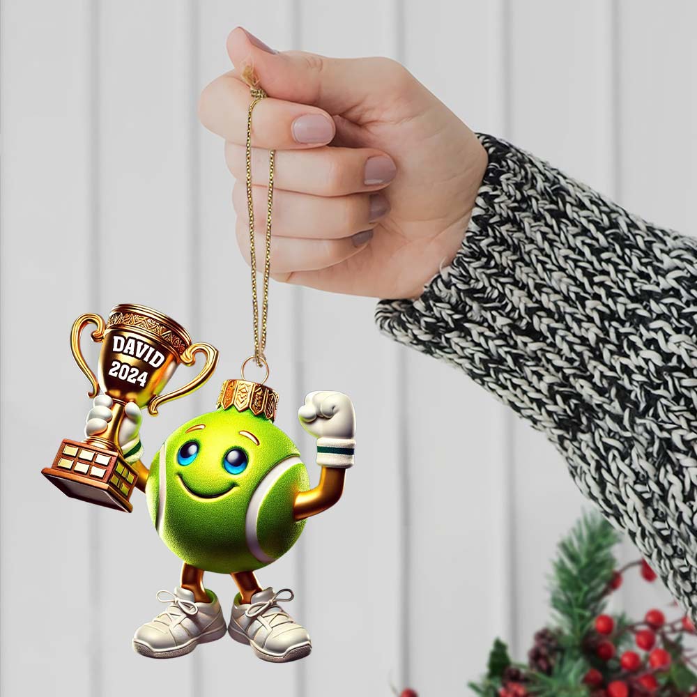 Custom Name Tennis Ornament, Tennis Lover Christmas Gift