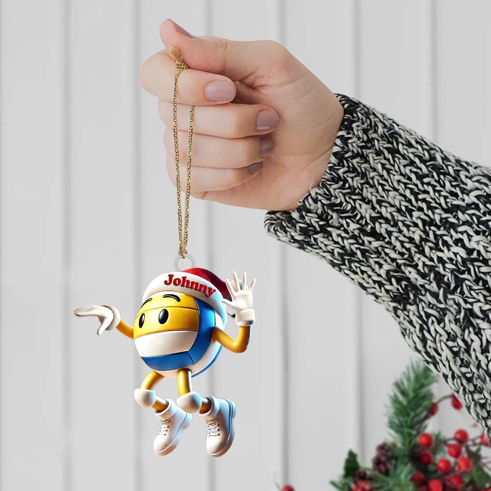 Custom Name Volleyball Ornament, Volleyball Lover Christmas Gift