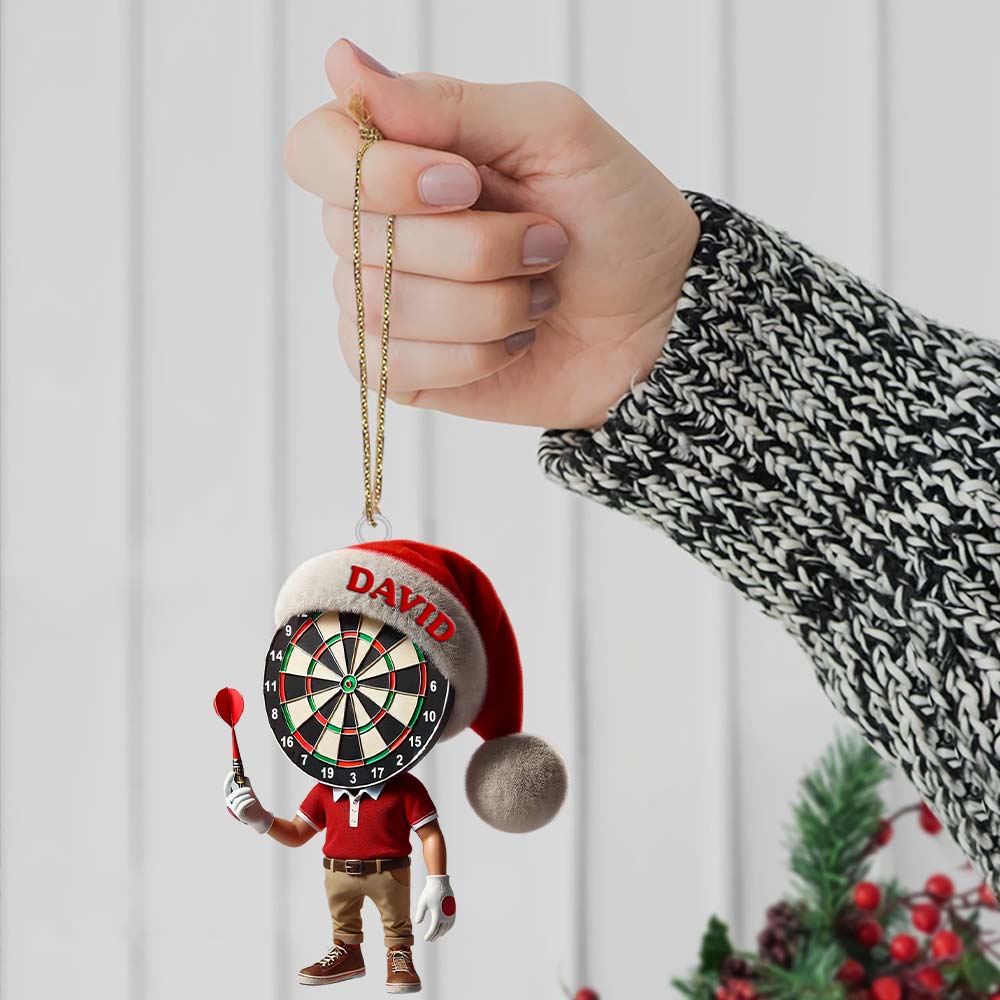 Custom Name Dart Ornament, Christmas Gift Decoration
