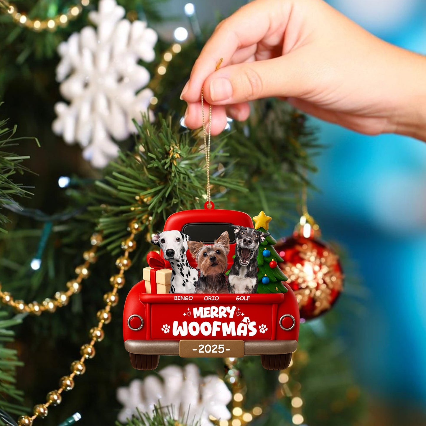 Christmas Pets On Car, Home Decor, Christmas Ornament, Personalized Ornament