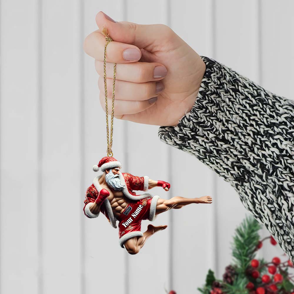 Custom Name Muay Thai Ornament, Christmas Gift for Muay Thai Lover