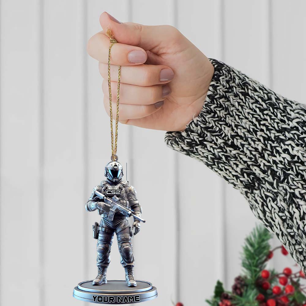 Custom Name Counter Strike Game Ornament, Christmas Gift for Gamer