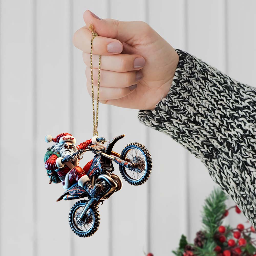 Custom Name Motocross Ornament, Motocross Lover Christmas Gift