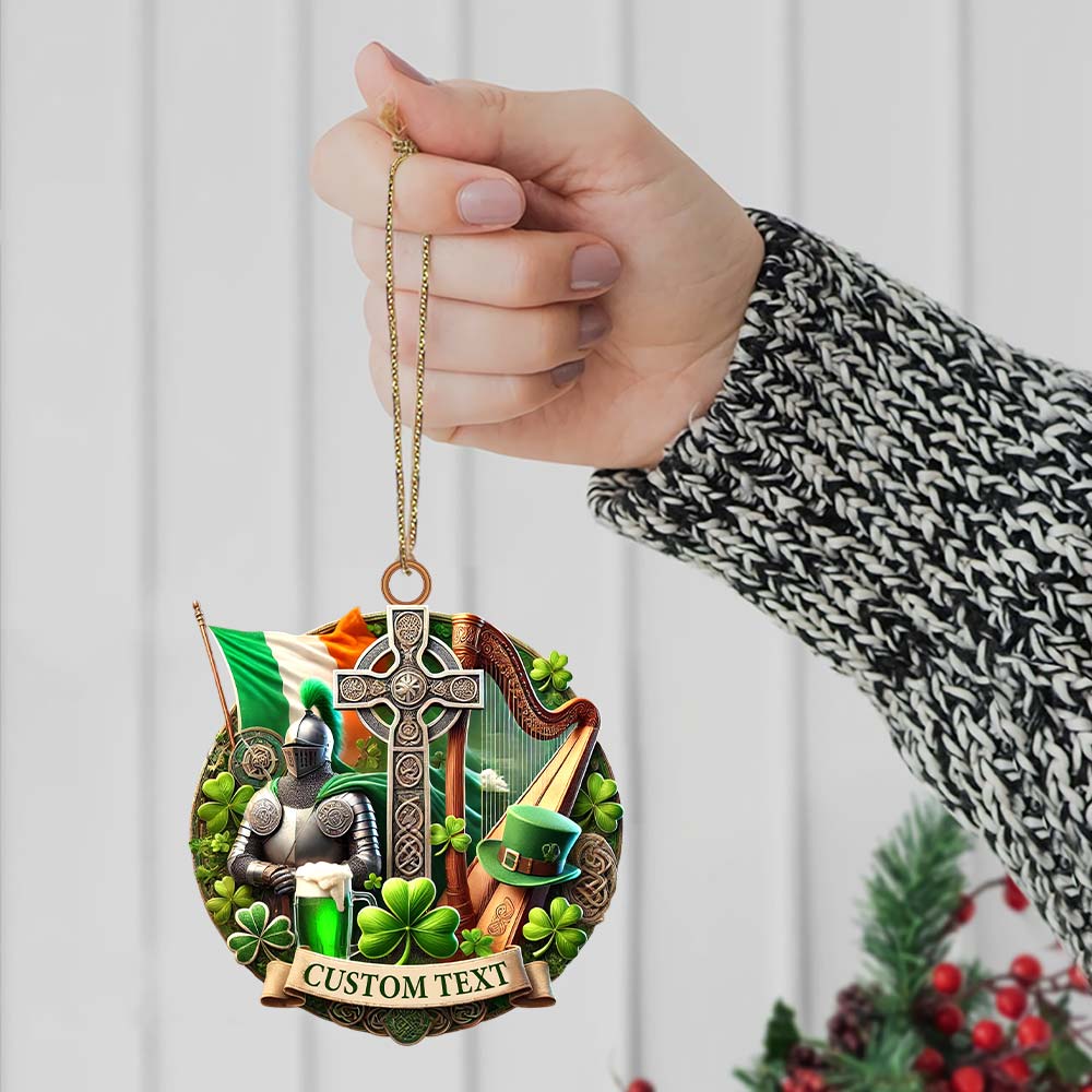 Custom Name Ireland Ornament, Christmas Gift for Ireland Lover