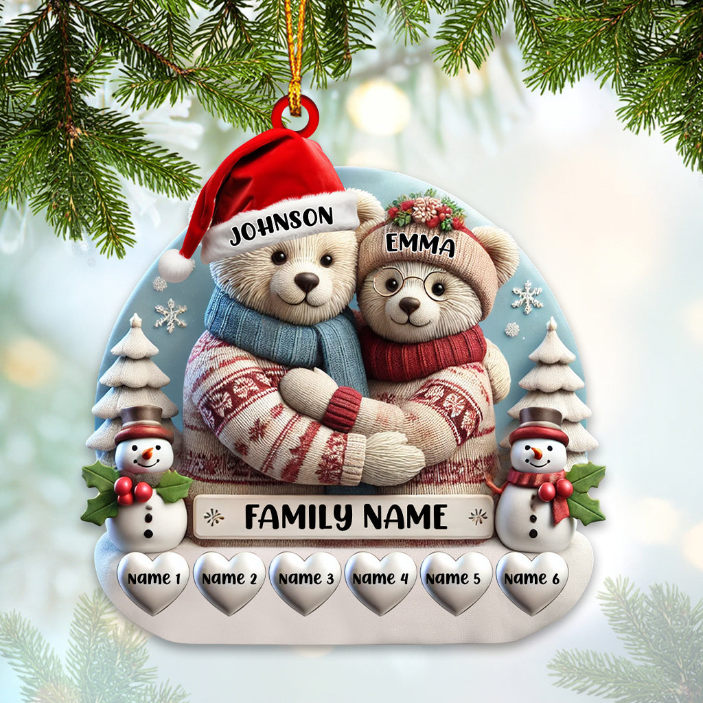 Custom Name Family Bear Christmas Ornament, Family Christmas Gift