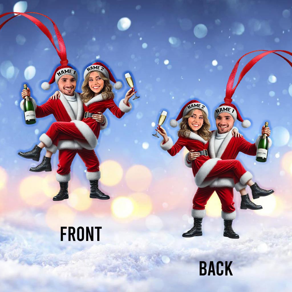 Custom Name and Photo Couple Ornament, Couple Christmas Gift