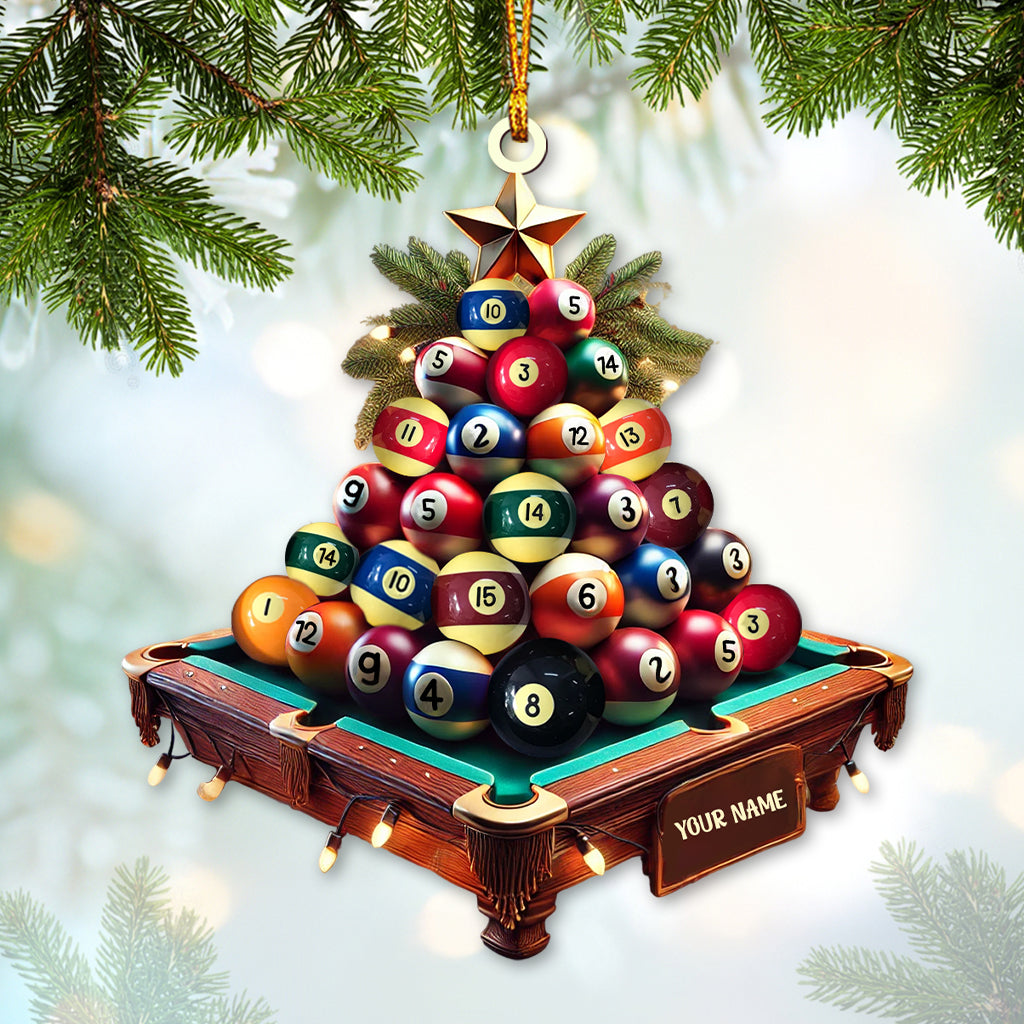 Custom Name Billiard Ornament, Billiard Lover Christmas Gift