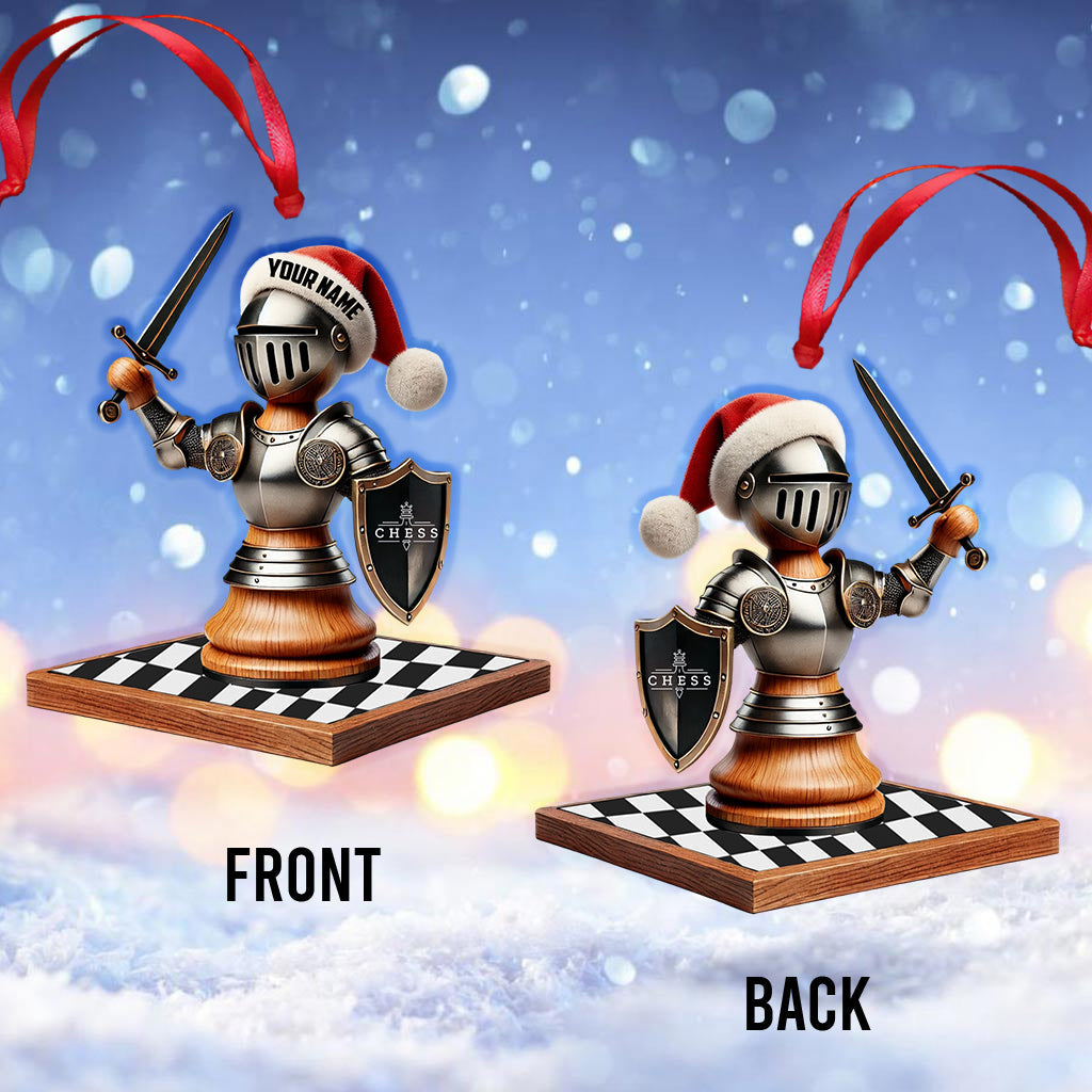 Custom Name Chess Ornament, Chess Lover Christmas Gift