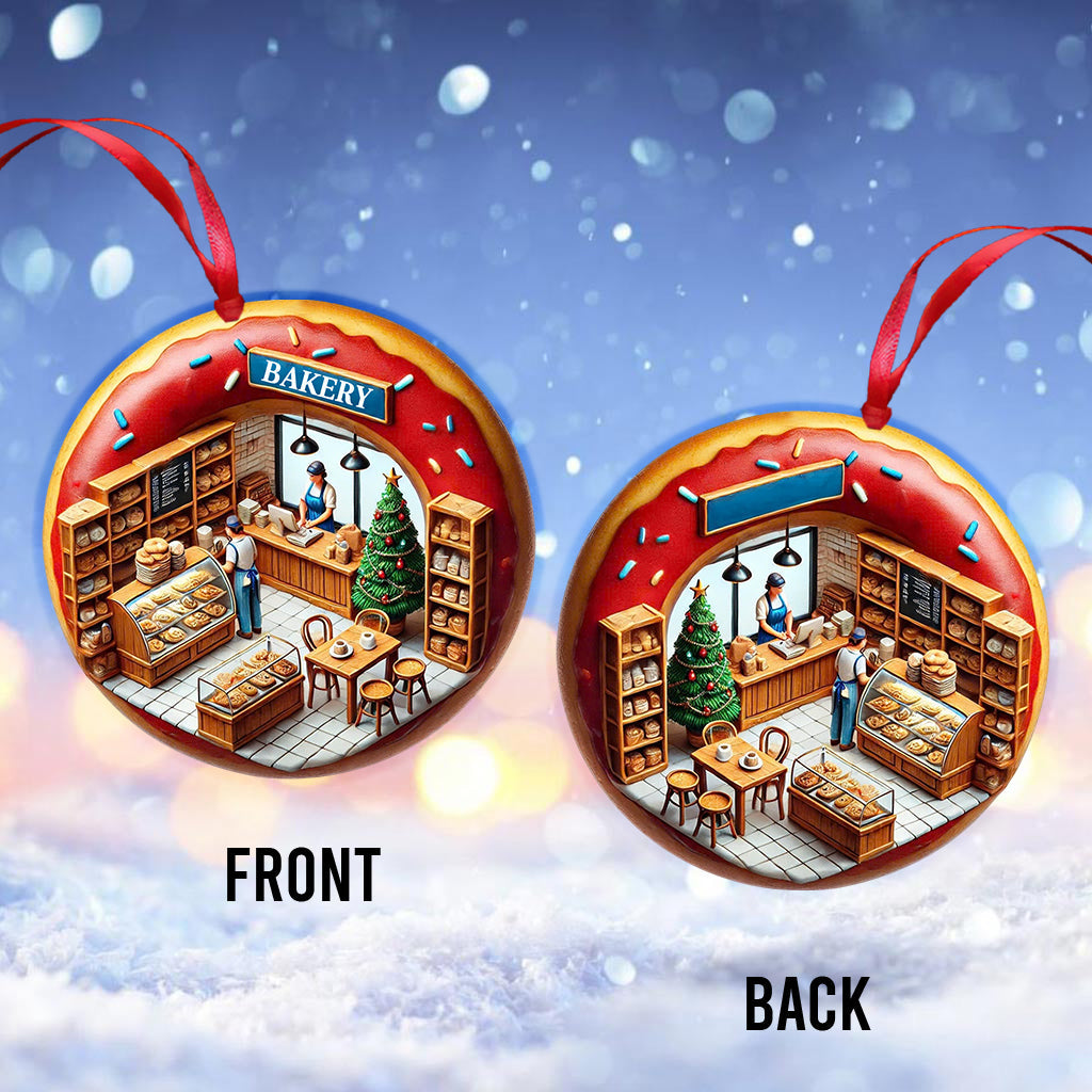 Christmas Donut Bakery Home Decor Christmas Ornament, Personalized Ornament