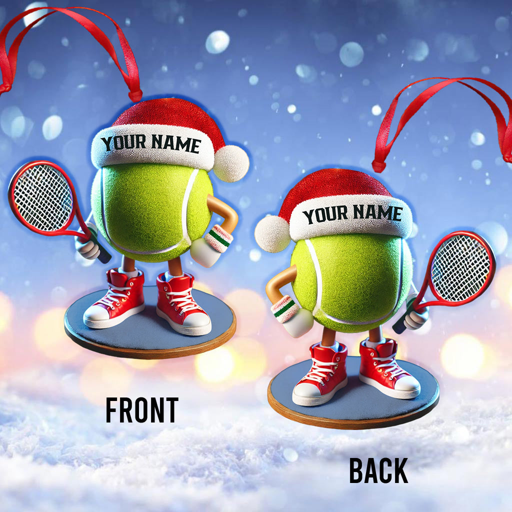 Custom Name Tennis Ornament, Tennis Christmas Gift