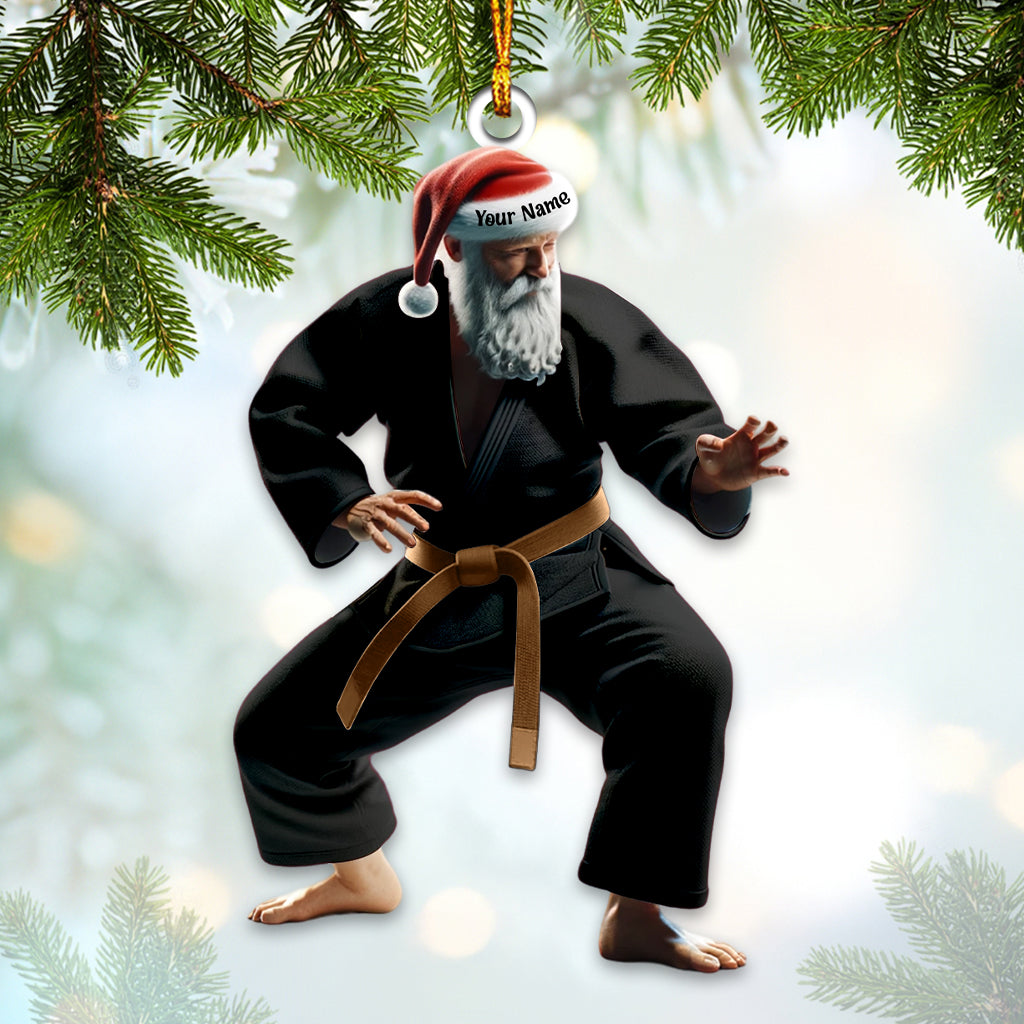 Custom Name Karate Santa Ornament, Karate Christmas Gift
