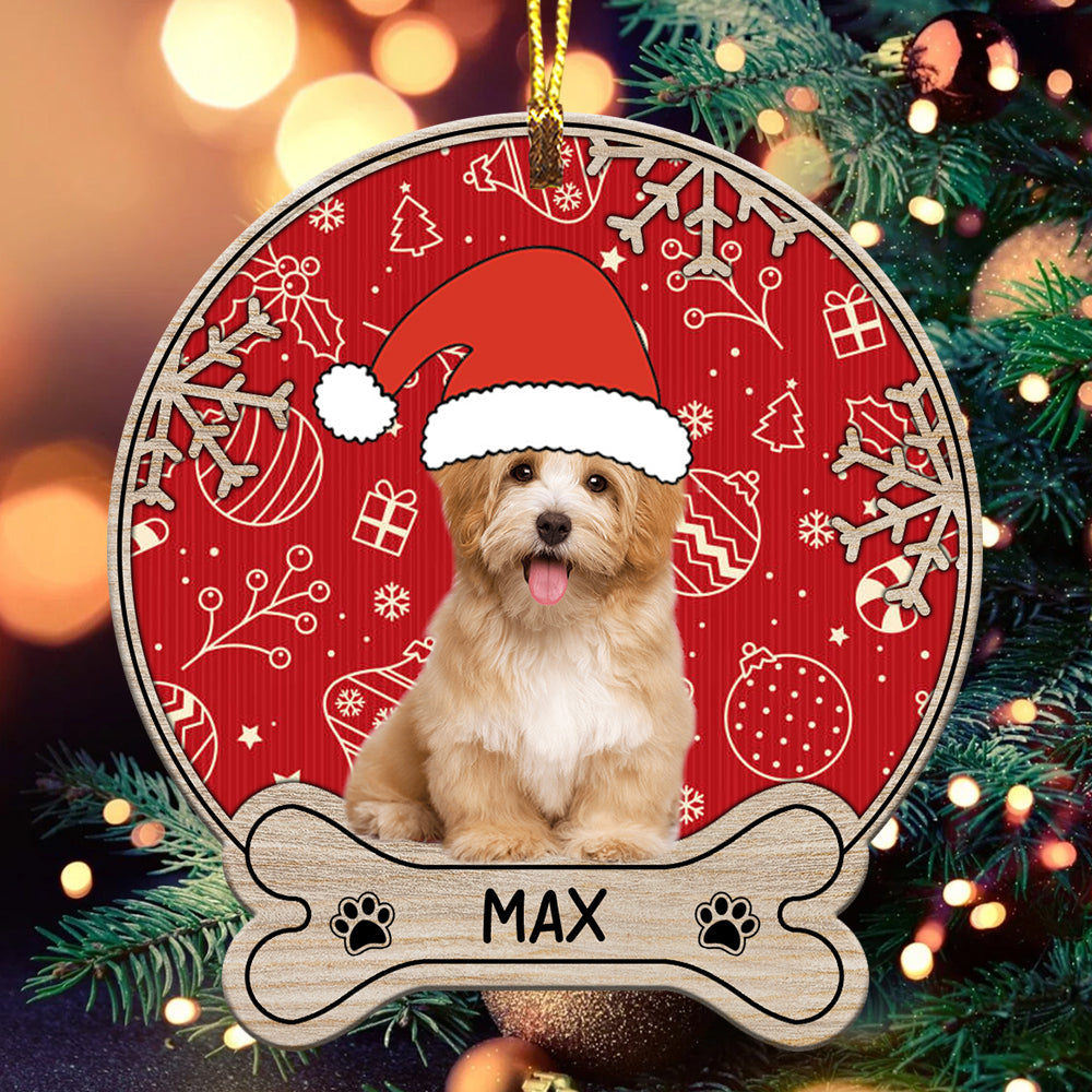 Cute Pet Photo - Custom Photo And Name, Personalized Acrylic Ornament - Gift For Pet Lover