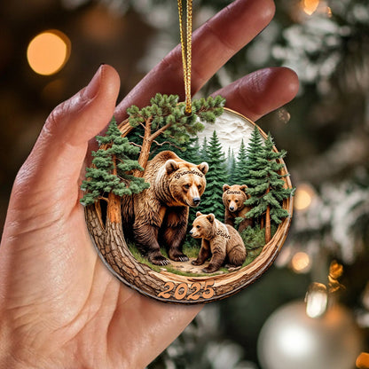 Brown Bears Christmas, Home Decor, Christmas Ornament, Personalized Ornament