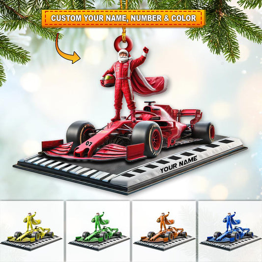 Custom Name Formula Racing Ornament, Christmas Decoration