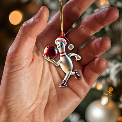 Custom Name Bowling Ornament, Bowling Lover Christmas Gift