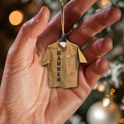 Custom Name Barber Ornament, Christmas Decoration for Barber Shop