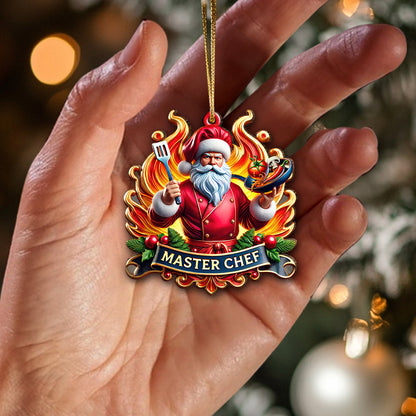 Custom Name Chef Ornament, Christmas Gift for Cooking Lover