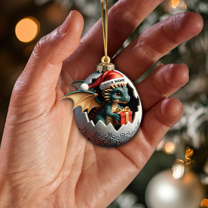 Custom Name Dragon Ornament, Christmas Gift for Dragon Lover