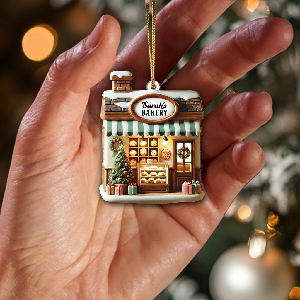 Custom Name Bakery Store Ornament, Bakery Store Christmas Decoration