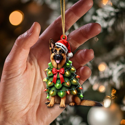 Custom Name German Shepherd Ornament, German Shepherd Christmas Gift